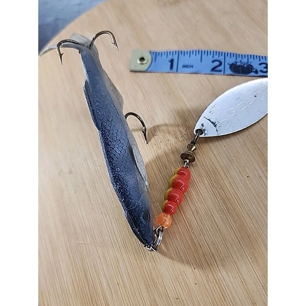 Vintage Mepps #4 COMET MINNOW Pearl/Blue 2 3/4